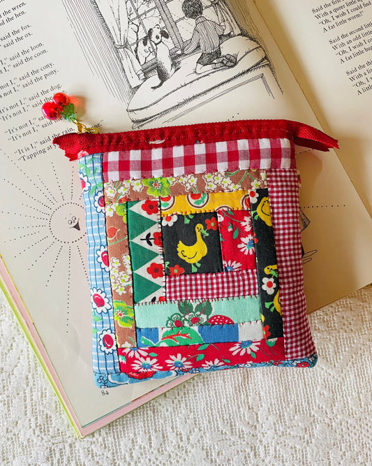 Sewing Kit -- Country Log Cabin Pouch