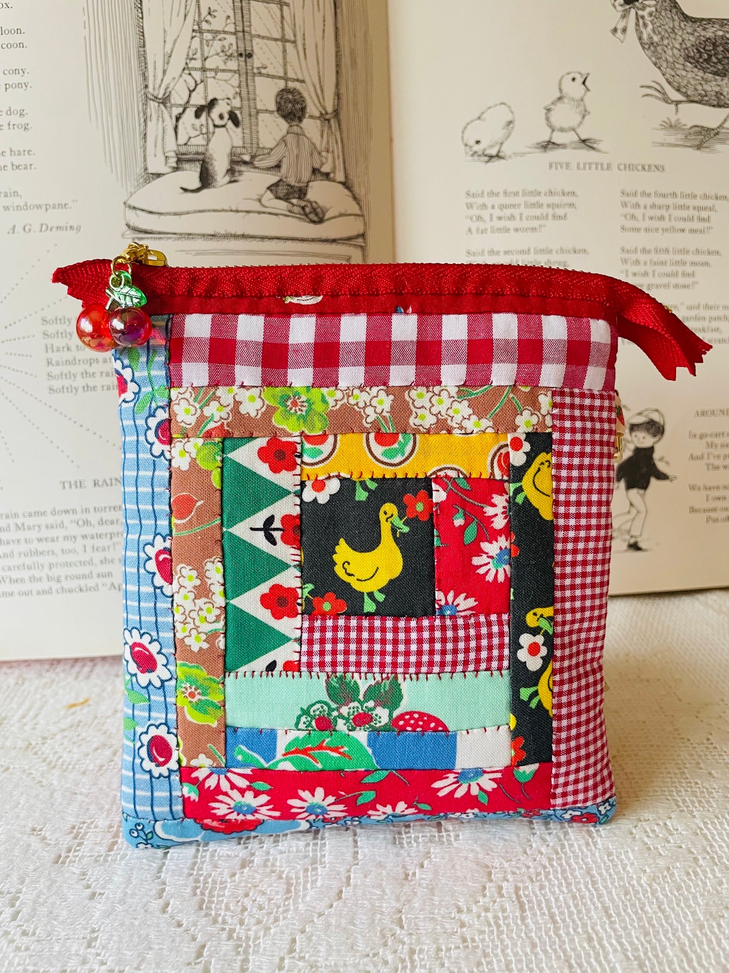 Sewing Kit -- Country Log Cabin Pouch