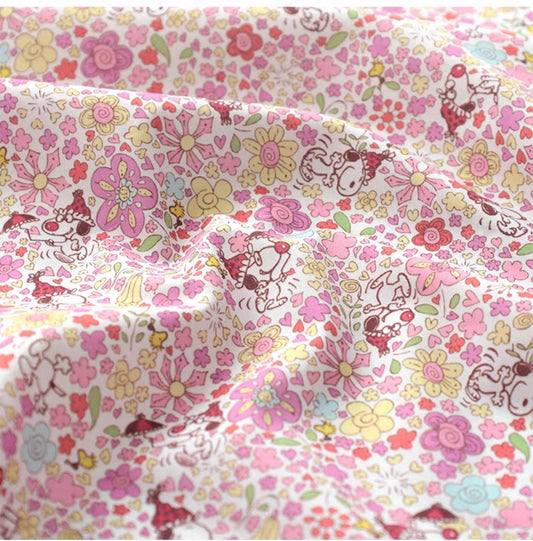 Liberty Japan+ Peanuts (snoopy) : Floral Delight (pink)