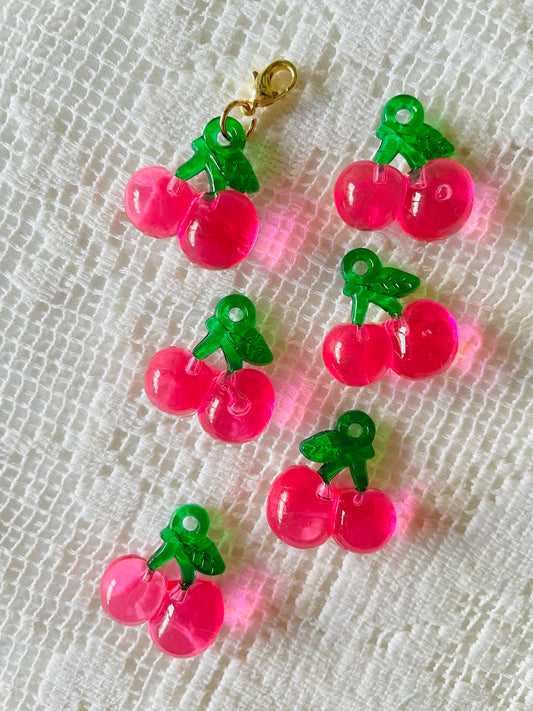 Zipper Charm - Classic Cherry (Rosy Pink Transparent )