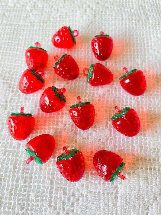 Zipper Charm -  Classic Strawberry (Red Transparent)