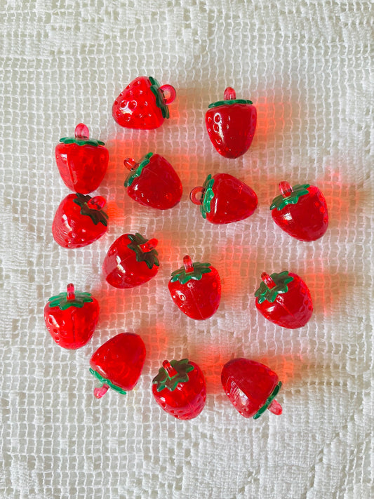 Zipper Charm -  Classic Strawberry (Red Transparent)