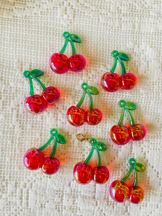 Zipper Charm - Classic Cherry -- Glittering Red (big)