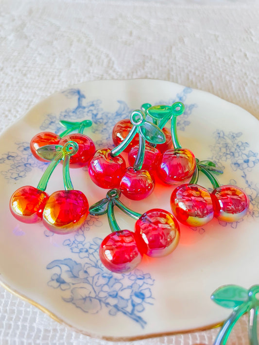 Zipper Charm - Classic Cherry -- Glittering Red (big)