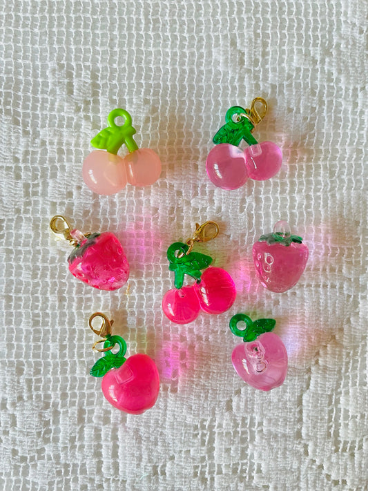 Zipper Charm - Classic fruit - pink full bundle