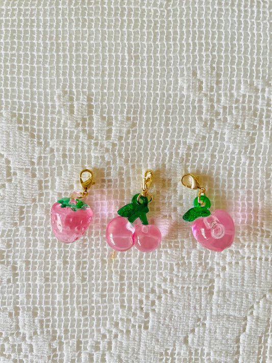 Zipper Charm - Classic fruit - pink bundle