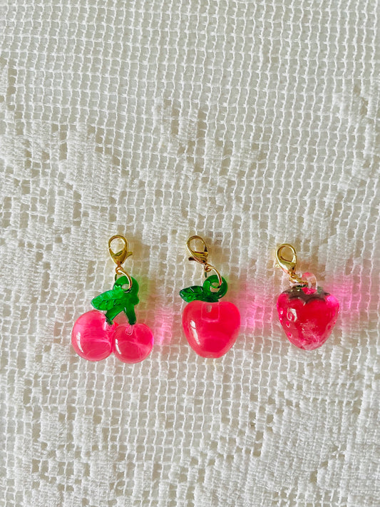 Zipper Charm - Classic fruit - rosy pink bundle