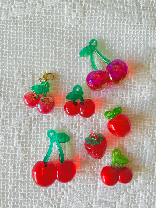 Zipper Charm - Classic fruit - red full bundle