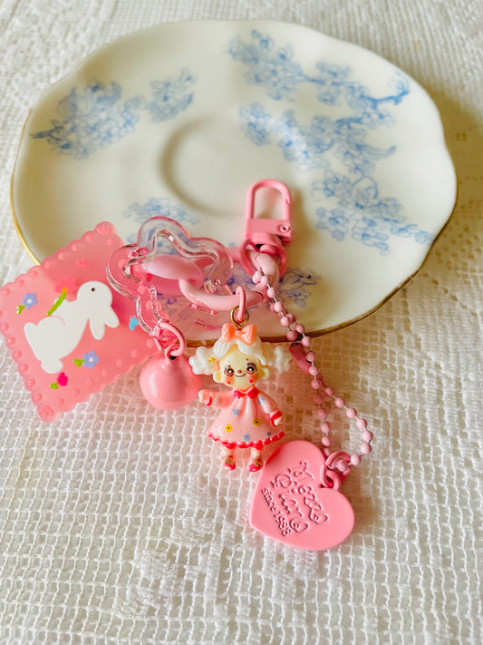 Zipper Charm -  sweet dolly charms (light pink)