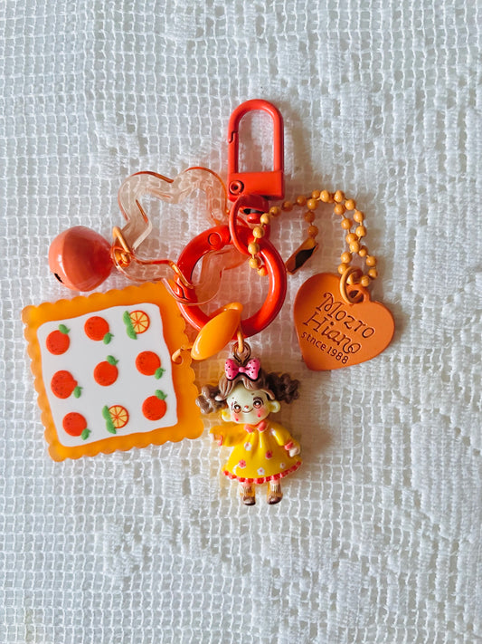 Zipper Charm -  sweet dolly charms (orange)