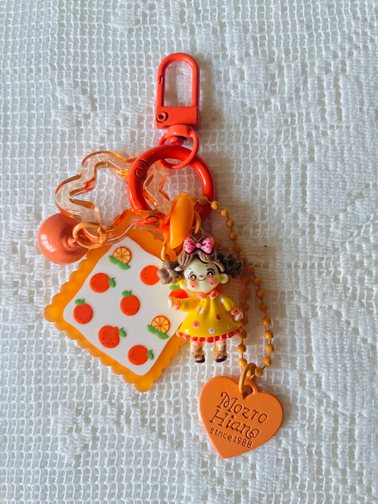 Zipper Charm -  sweet dolly charms (orange)