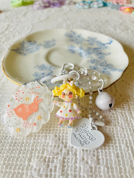 Zipper Charm -  sweet dolly charms (white)