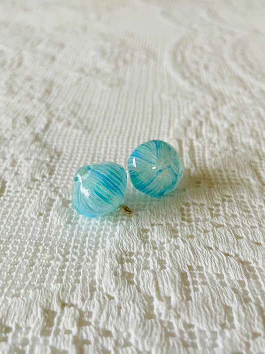 Zipper Charm - candy ball (lantern - blue/white strip)