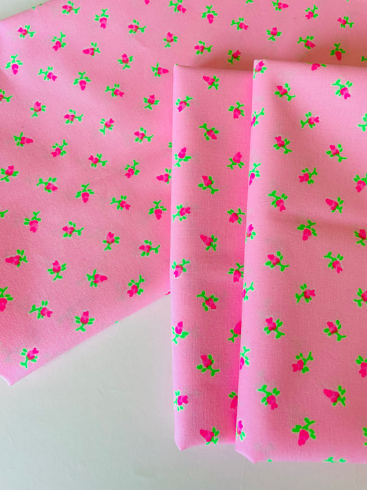 Antique Pink - Lottie (sweet pink with neon green leaves)