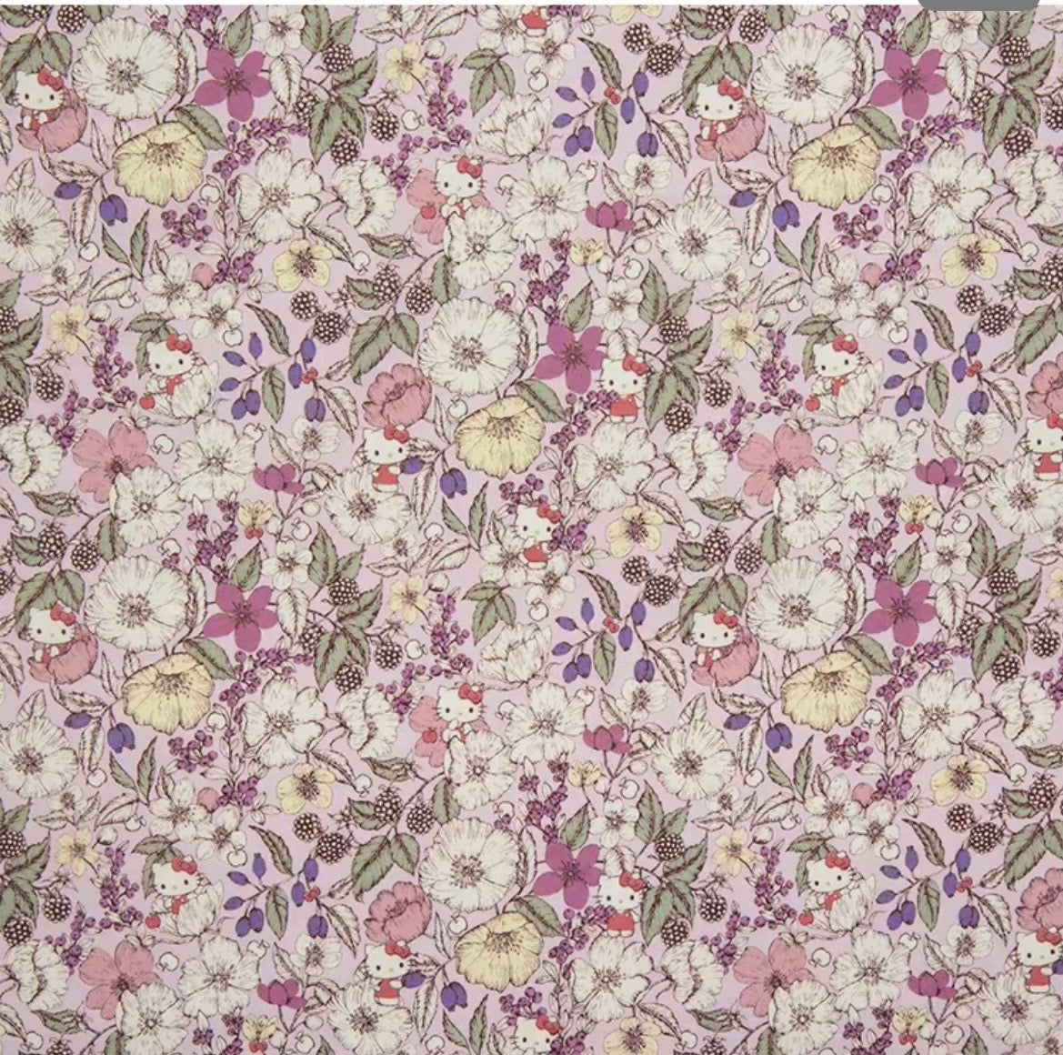 Liberty Japan - Hello Kitty - Meadow (pink & lilac)