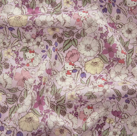 Liberty Japan - Hello Kitty - Meadow (pink & lilac)