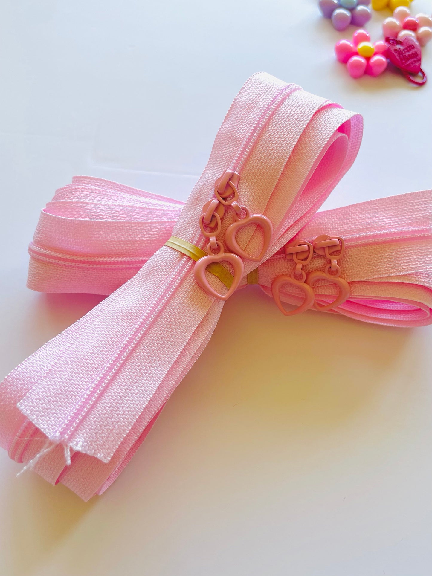 Continuous zipper set (light pink)