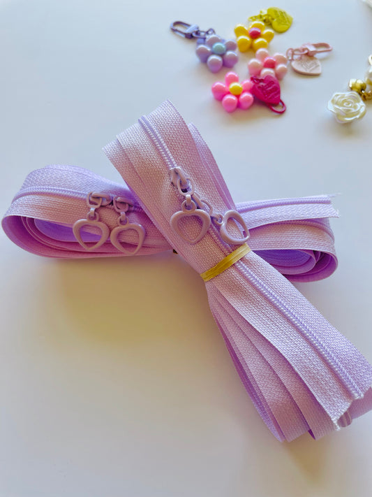 Continuous zipper set (lilac)
