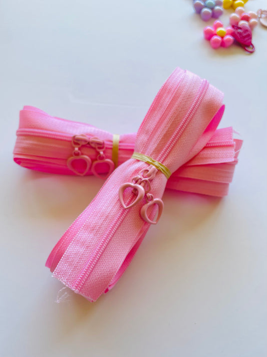 Continuous zipper set (pink)