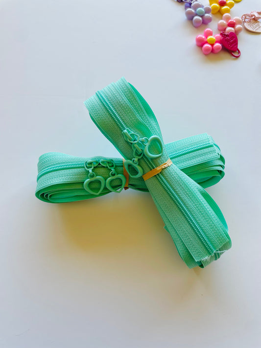 Continuous zipper set (turquoise)