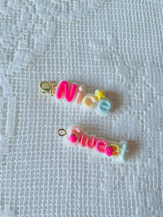 Zipper Charm -  Text Bundle