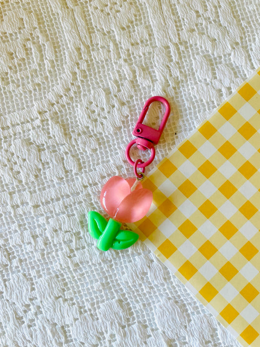 Zipper Charm -  tulip (pink)