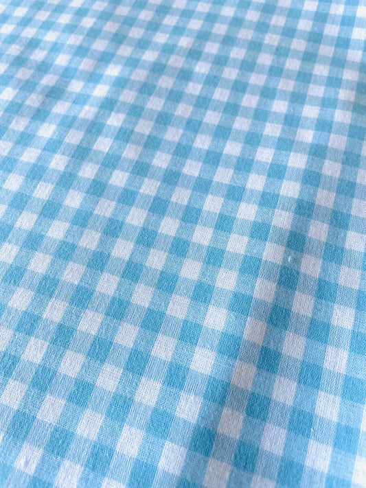 YUWA - Pre-dyed gingham check fabric (light blue)