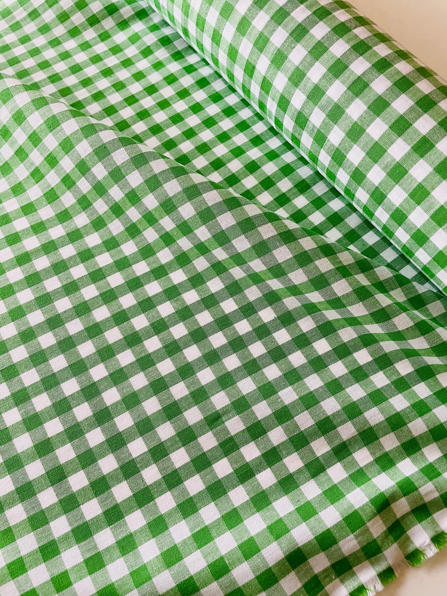 YUWA - Pre-dyed gingham check fabric (green)