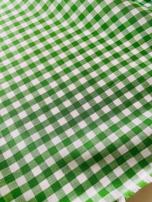 YUWA - Pre-dyed gingham check fabric (green)