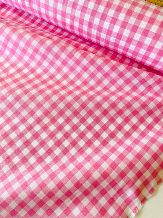 YUWA - Pre-dyed gingham check fabric (pink)