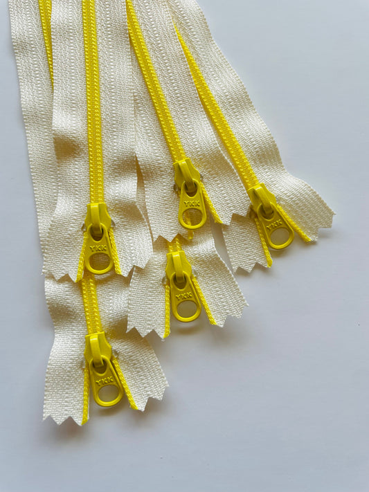 ZIPPER BUNDLE - Off white/yellow (8"/20cm)
