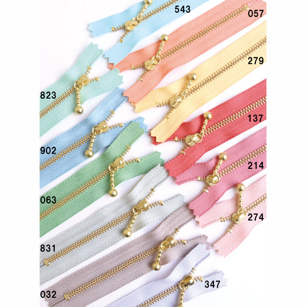 YKK Water Drop Pull Zipper BUNDLE - Macaron Colors (16cm)
