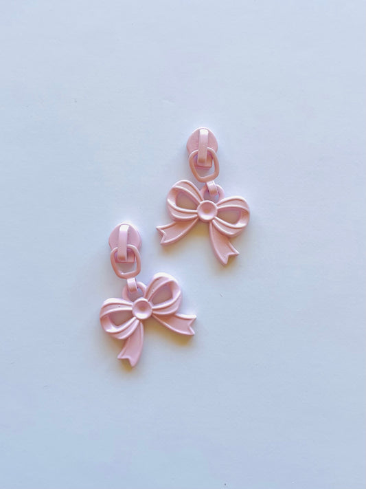 Continuous zipper slider set - Bow (light pink)