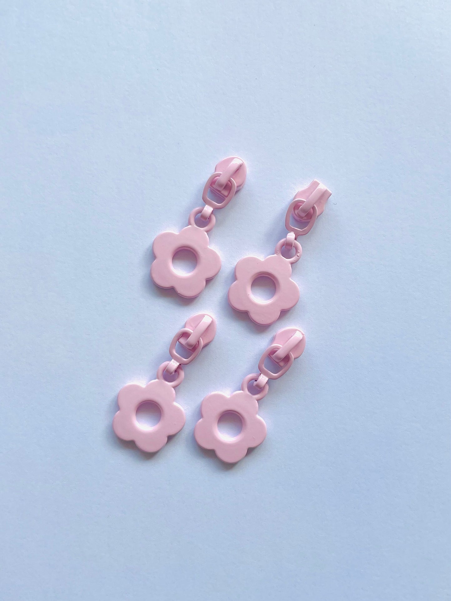 Continuous zipper slider set - Flower (light pink)