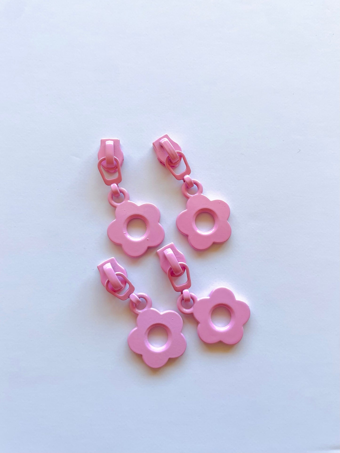 Continuous zipper slider set - Flower (pink)