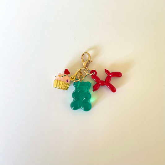 Zipper Charm -  Green Candy Bear Charms