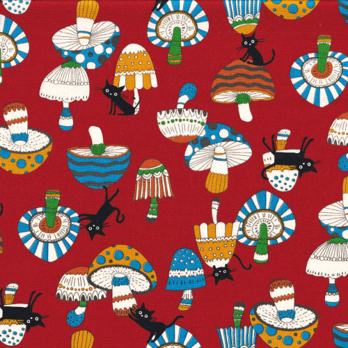 Cocoland --  Cats and Mushroom - red