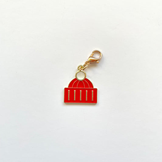 Zipper Charm -  Christmas Red Wooly Hat