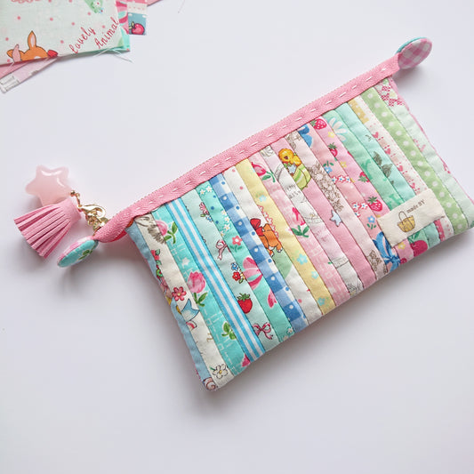 SEWING PATTERN --  Little Stripy Zipper Pouch (PDF DOWNLOAD)