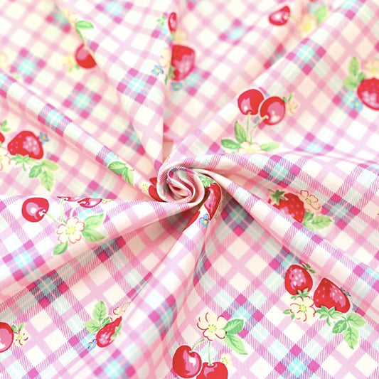 Tartan Fruit - White/ Pink