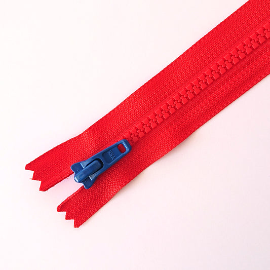 YKK TOY ZIPPER - RED +BLUE (20cm)