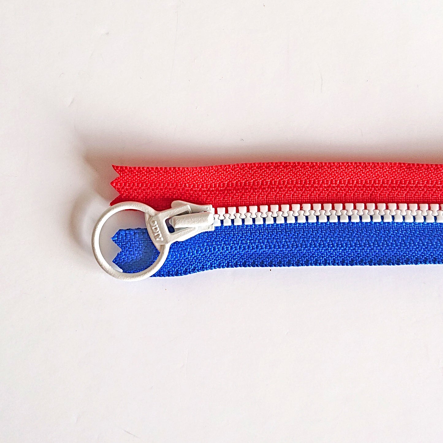 YKK Triple Zipper- Blue/Red/White (30cm)