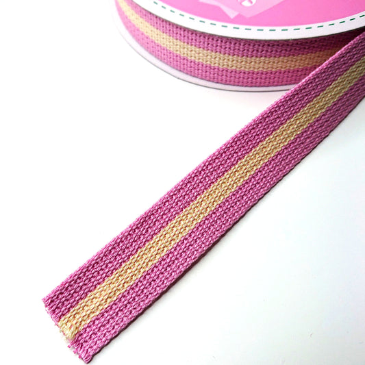 WEBBING -- Stripy (pink/cream)