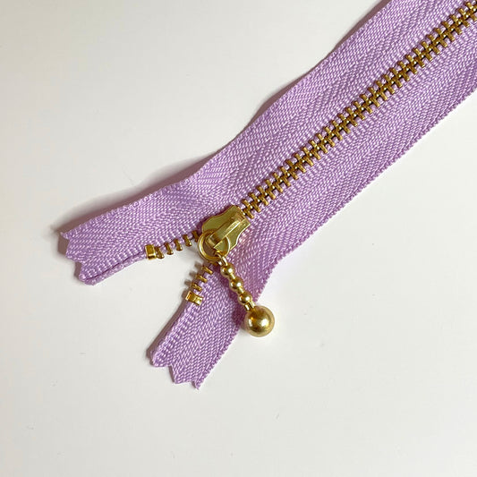 YKK Metalic Zippers with Water-drop Pull - lilac (6 1/4" -16CM)