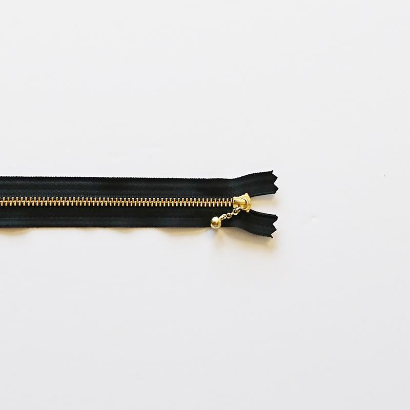 YKK Metalic Zippers with Water-drop Pull - Black (30CM)