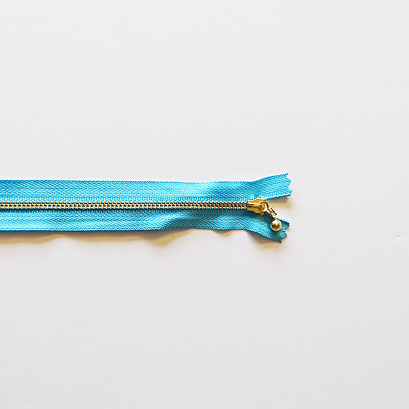 YKK Metalic Zippers with Water-drop Pull - Blue (30CM)