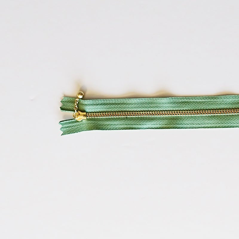 YKK Metalic Zippers with Water-drop Pull - Green (15CM)