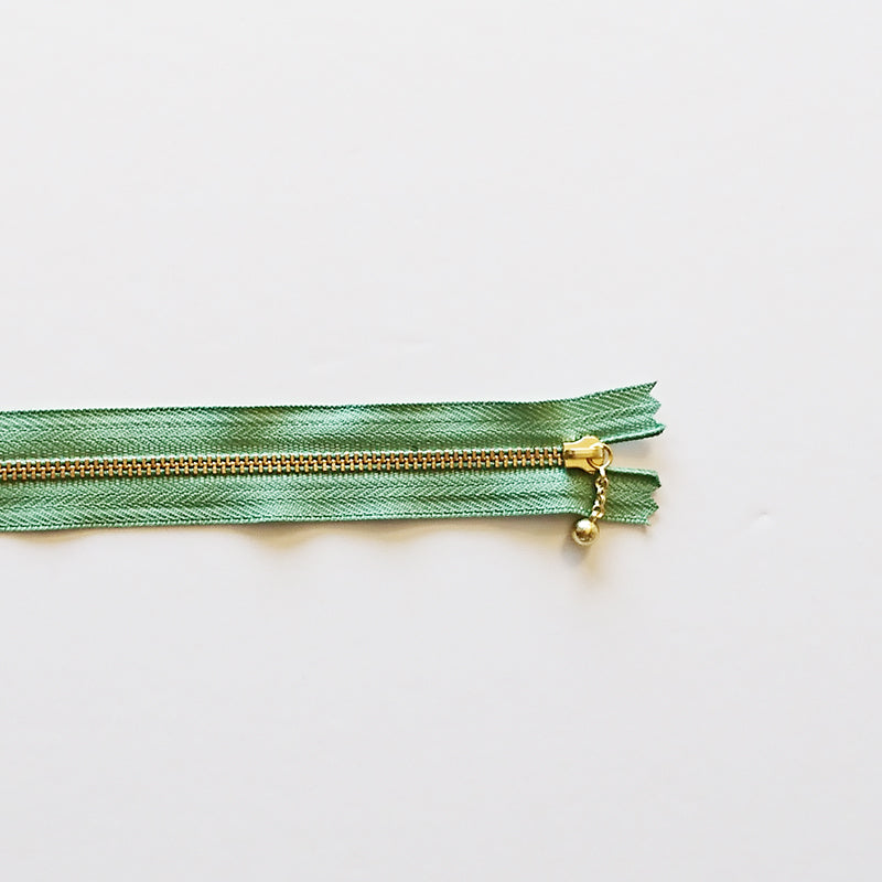 YKK Metalic Zippers with Water-drop Pull - Green (30CM)