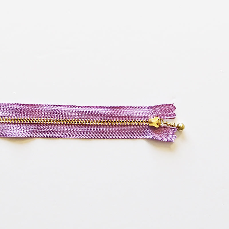 YKK Metalic Zippers with Water-drop Pull - Lilac (30CM)