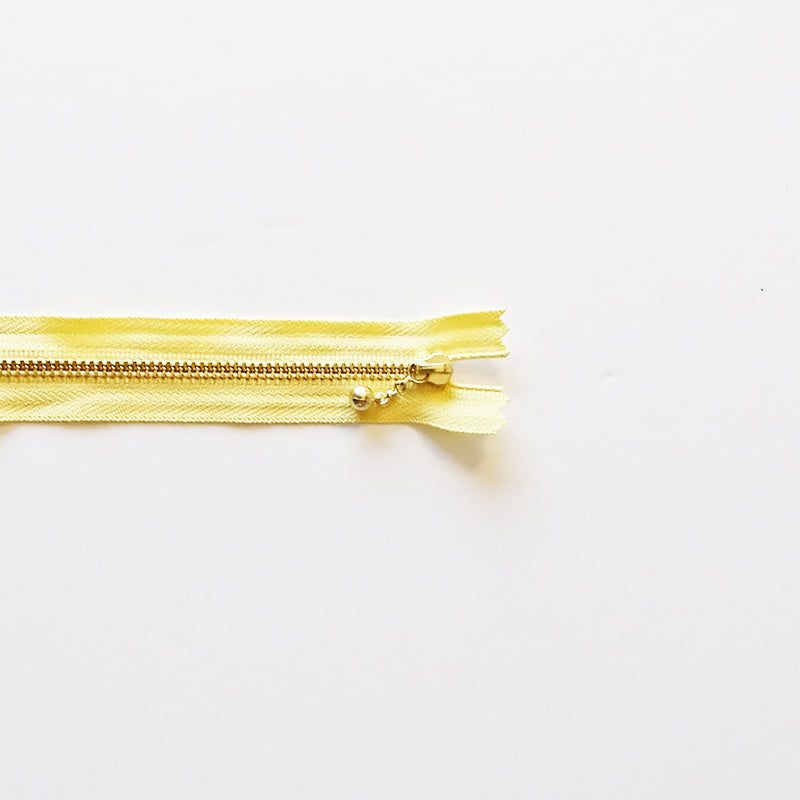 YKK Metalic Zippers with Water-drop Pull - Yellow (30CM)